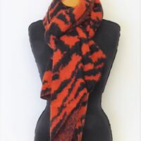 Orange and Black Reversible Scarf S22132