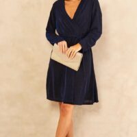 Royal Blue Shimmer Sparkle Midi Dress