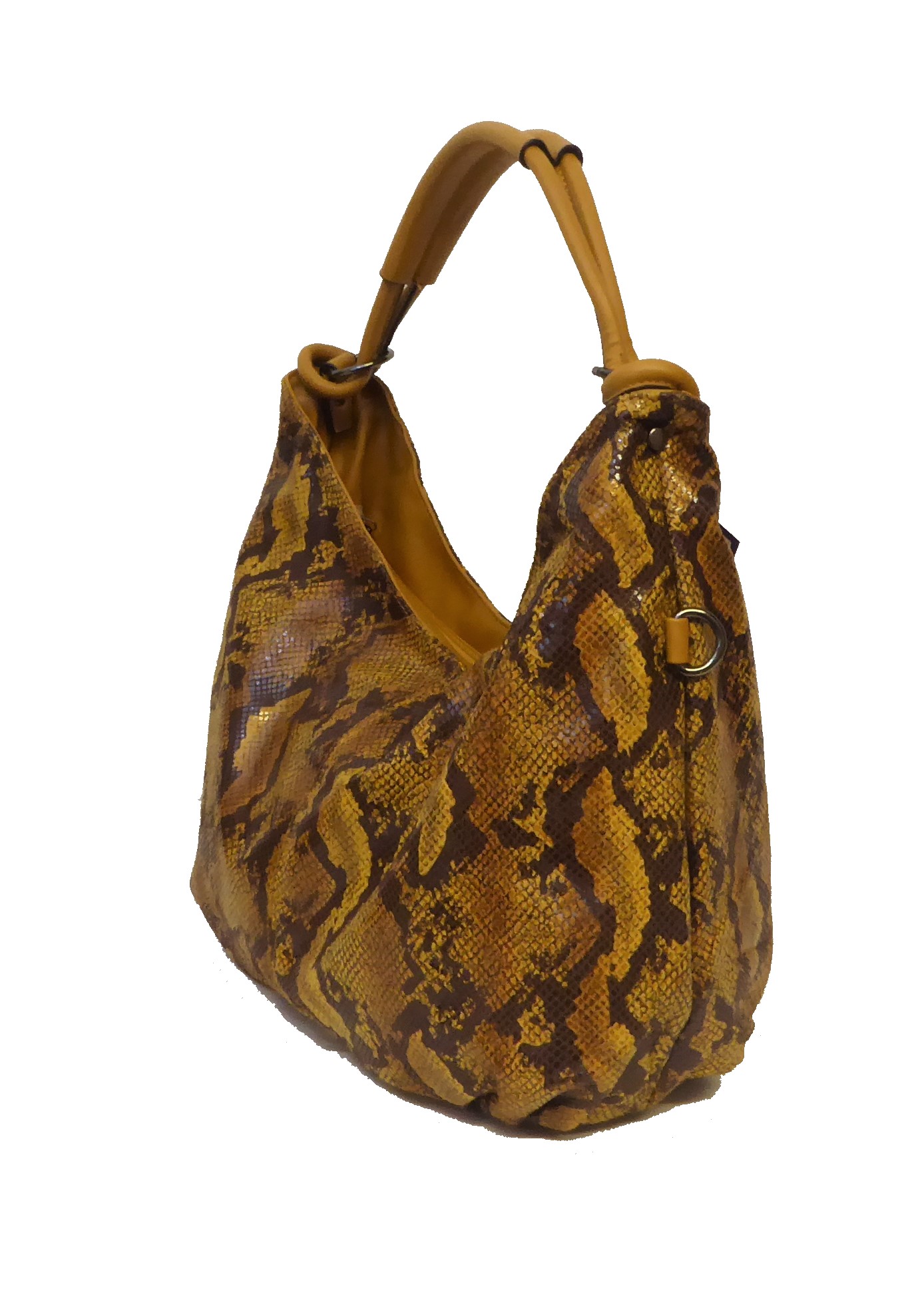 Yellow Snakeskin Slouch Bag - Image 3