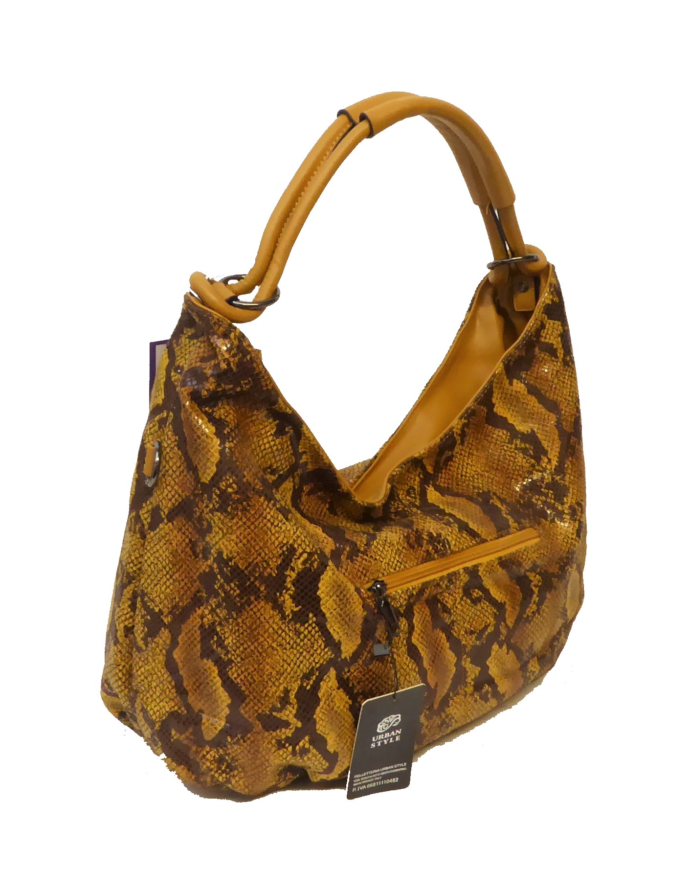 Yellow Snakeskin Slouch Bag - Image 4