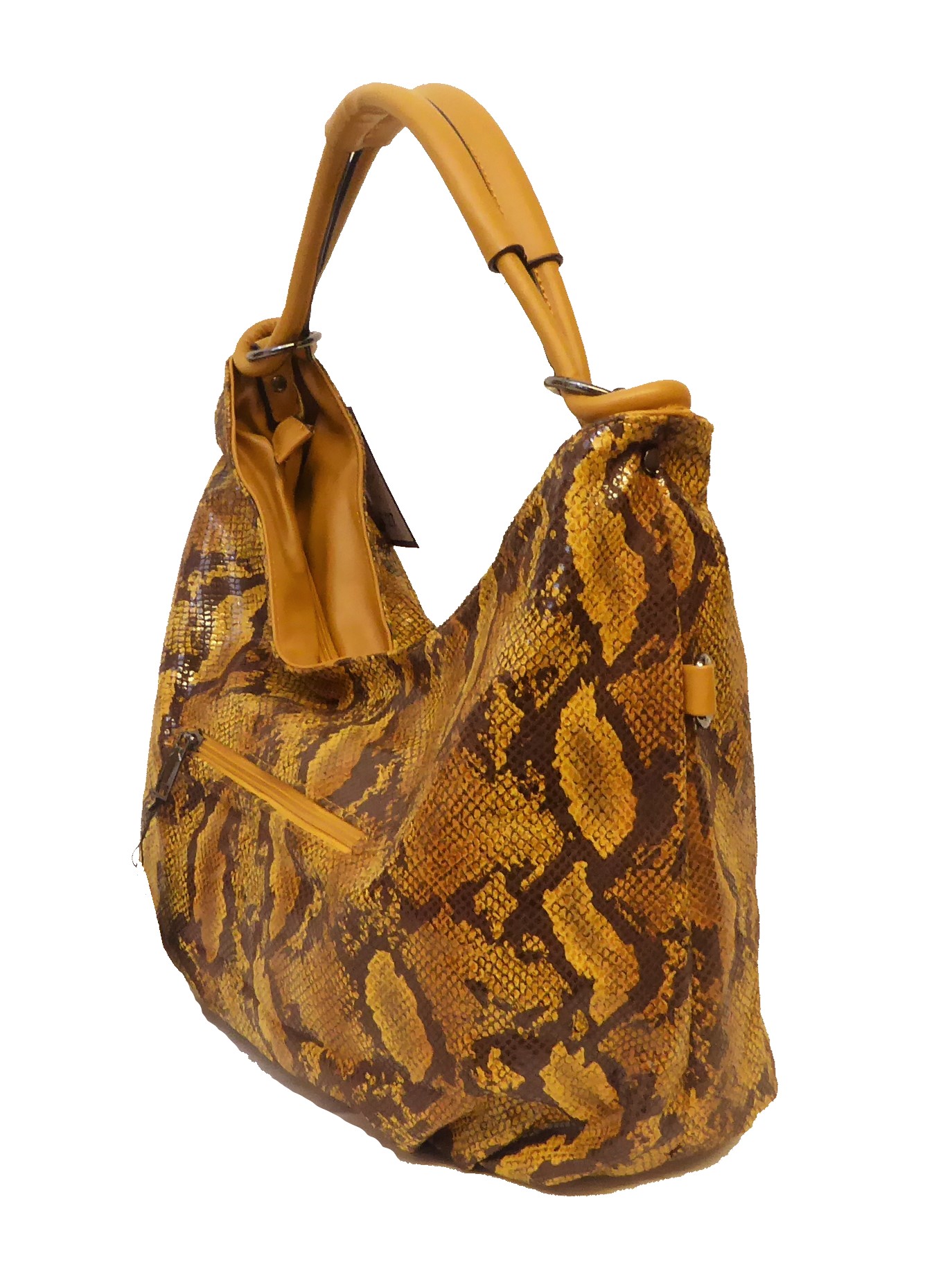 Yellow Snakeskin Slouch Bag - Image 2