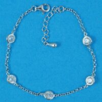 925 Silver CZ Belcher Bracelet