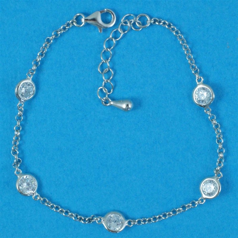925 Silver CZ Belcher Bracelet