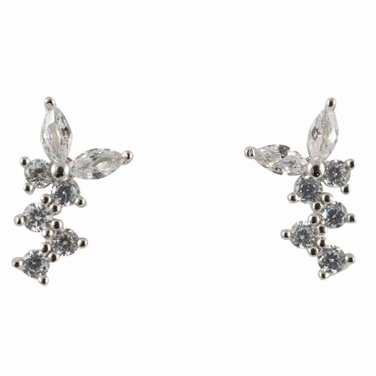 925 Silver Marquise and Round CZ Studs