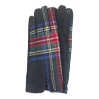 Black Tartan Trim Gloves