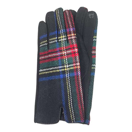 Black Tartan Trim Gloves