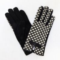 Black and White Cross and Bow Gloves