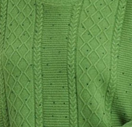 Green Sequin Cable Knit Wool Jumper - Image 2
