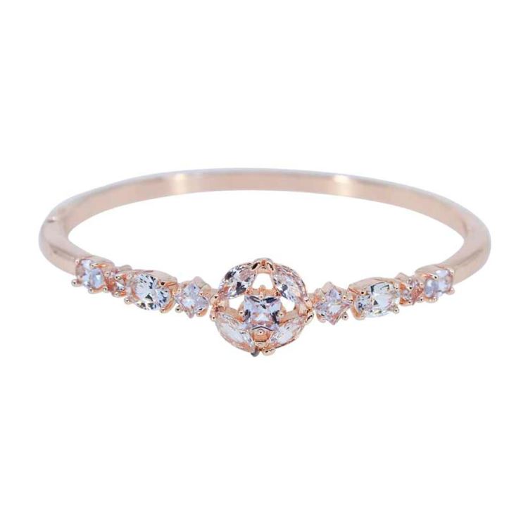 Diamante Round Cluster Crystal Bangles - Image 3