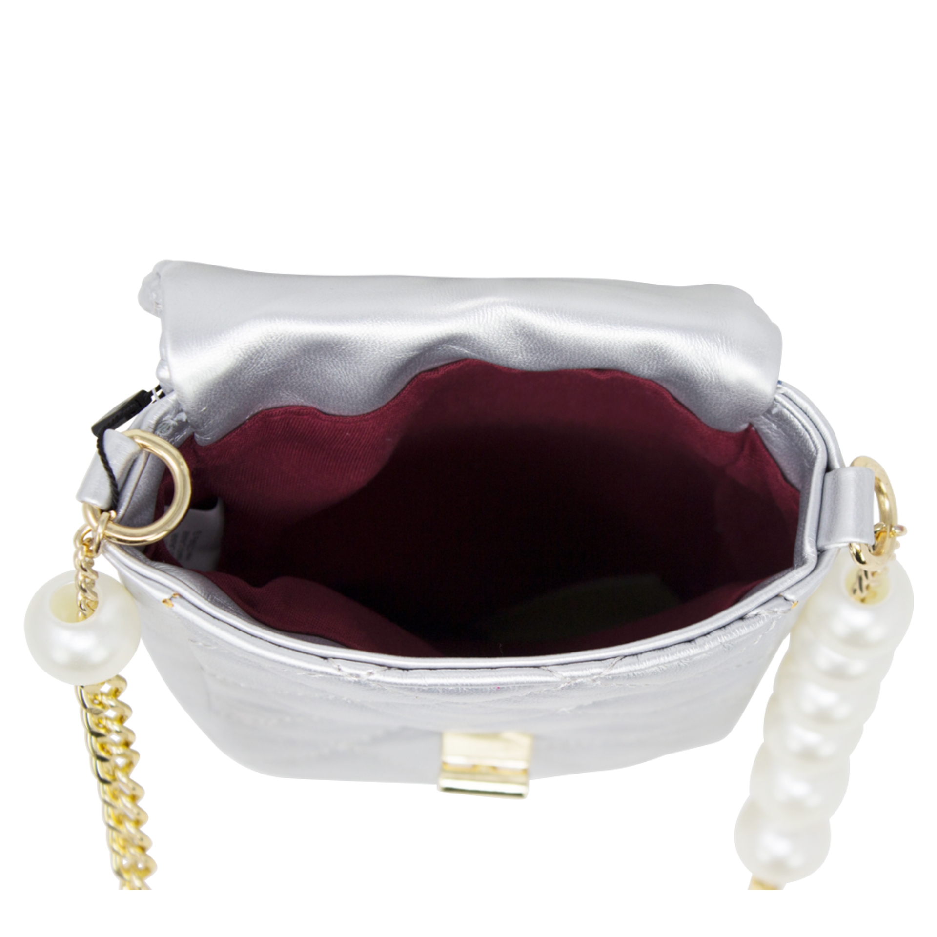 Quilted Mobile Pouch with Pearl Chain - Image 7