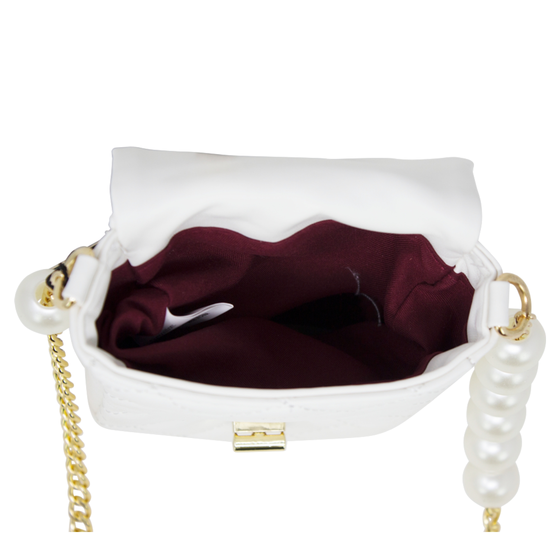 Quilted Mobile Pouch with Pearl Chain - Image 4