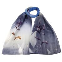 Two Tone Floral Chiffon Scarf