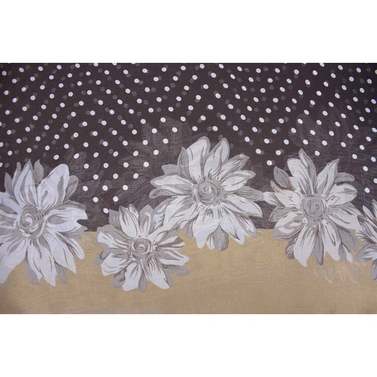 Polka Dot Floral Chiffon Scarf - Image 6