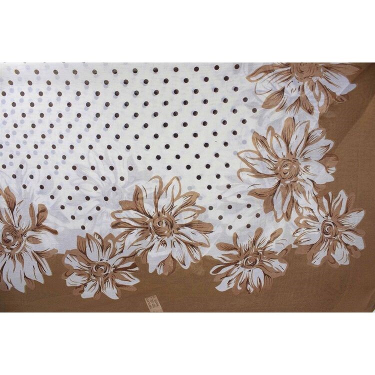 Polka Dot Floral Chiffon Scarf - Image 5