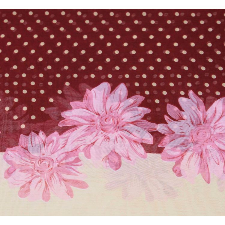 Polka Dot Floral Chiffon Scarf - Image 3