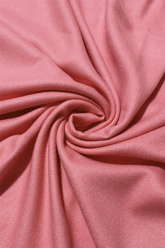 Candy Pink Super Soft Plain Pashmina Tassel Scarf - Image 2