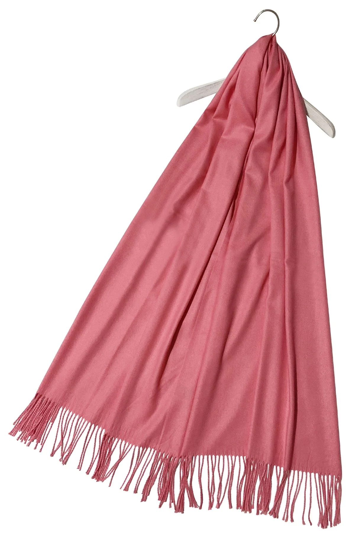 Candy Pink Super Soft Plain Pashmina Tassel Scarf