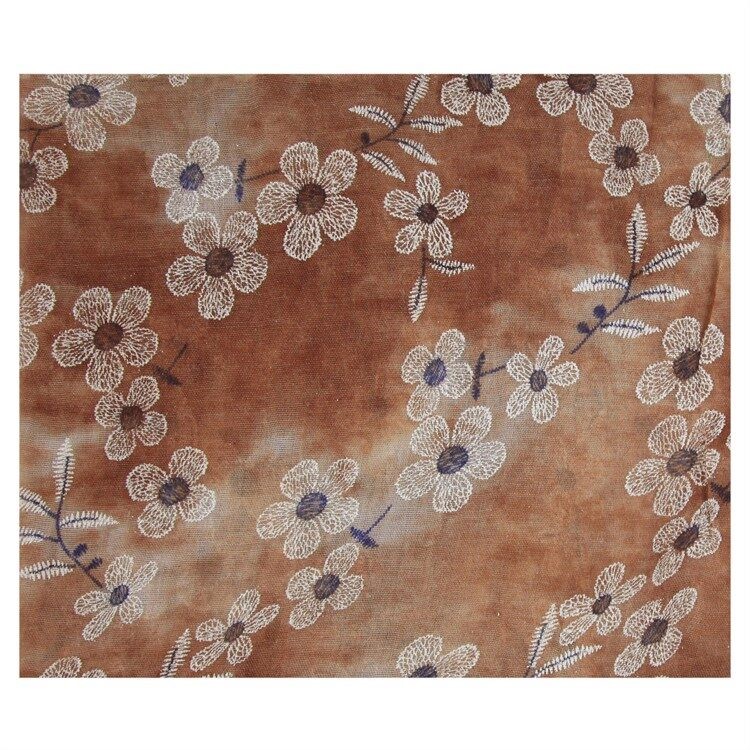 Caramel Brown Floral Scarf - Image 2