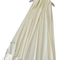 Cream Super Soft Plain Pashmina Tassel Scarf