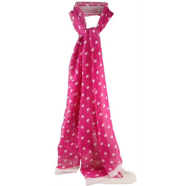 Polka Dot Print Chiffon Scarves - Image 4