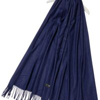 Navy Blue Super Soft Plain Pashmina Tassel Scarf