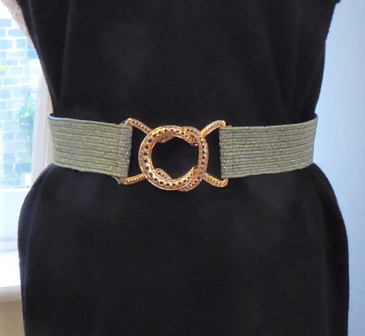 Olive Green Buckle Elasticated Belt - Image 2