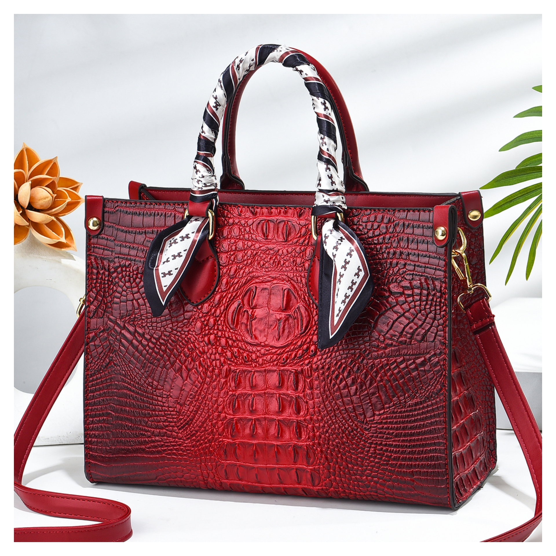 Luxury Matt Croc Tote Handbags - Image 7