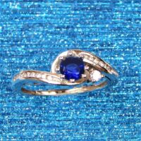 925 Silver Sapphire Swirl Ring