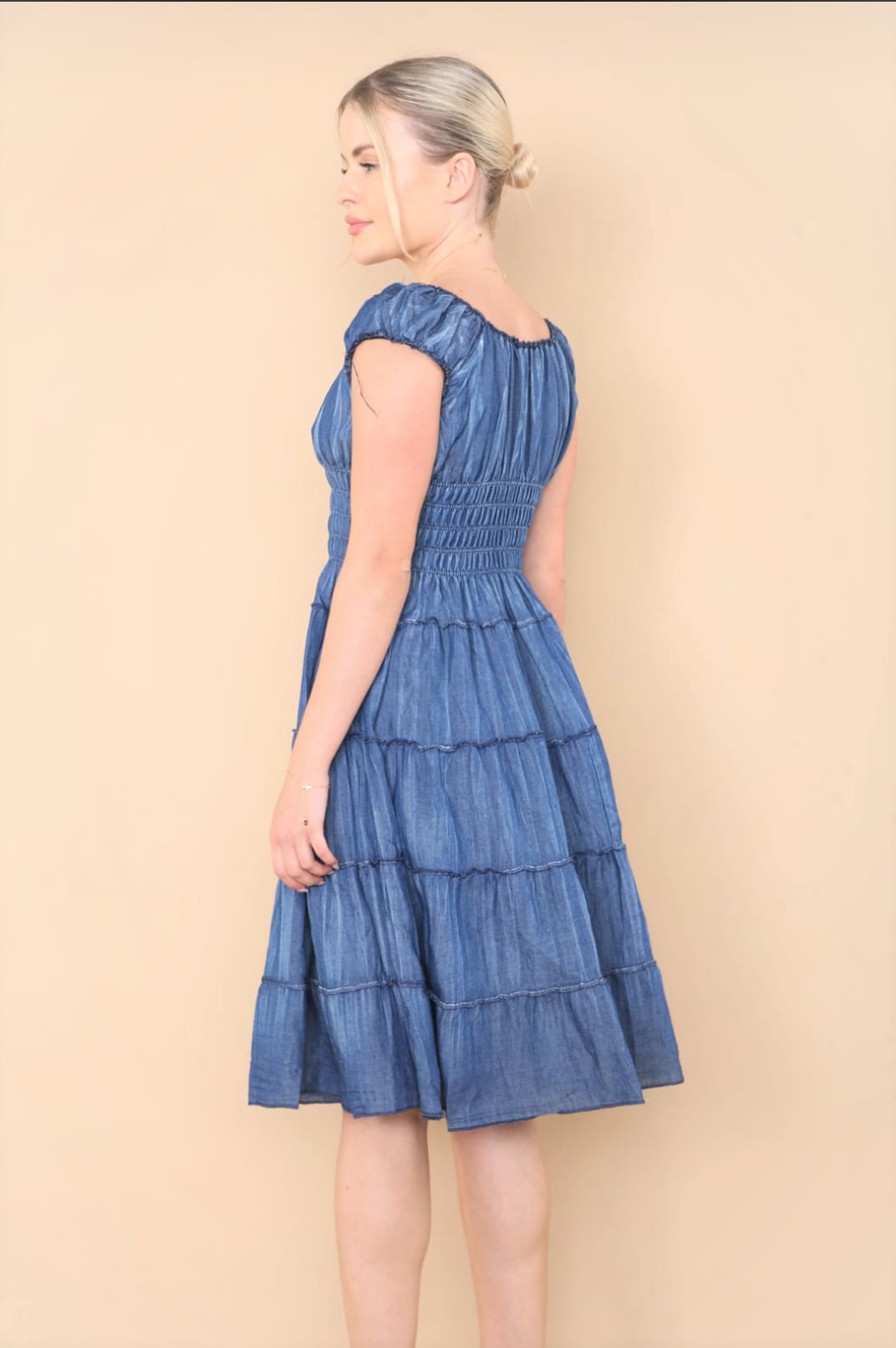 Denim Vintage Midi Cotton Dress - Image 2