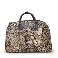 Brown Leopard Print Travel Bag