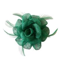 Emerald Green Sinamay Flower Fascinator