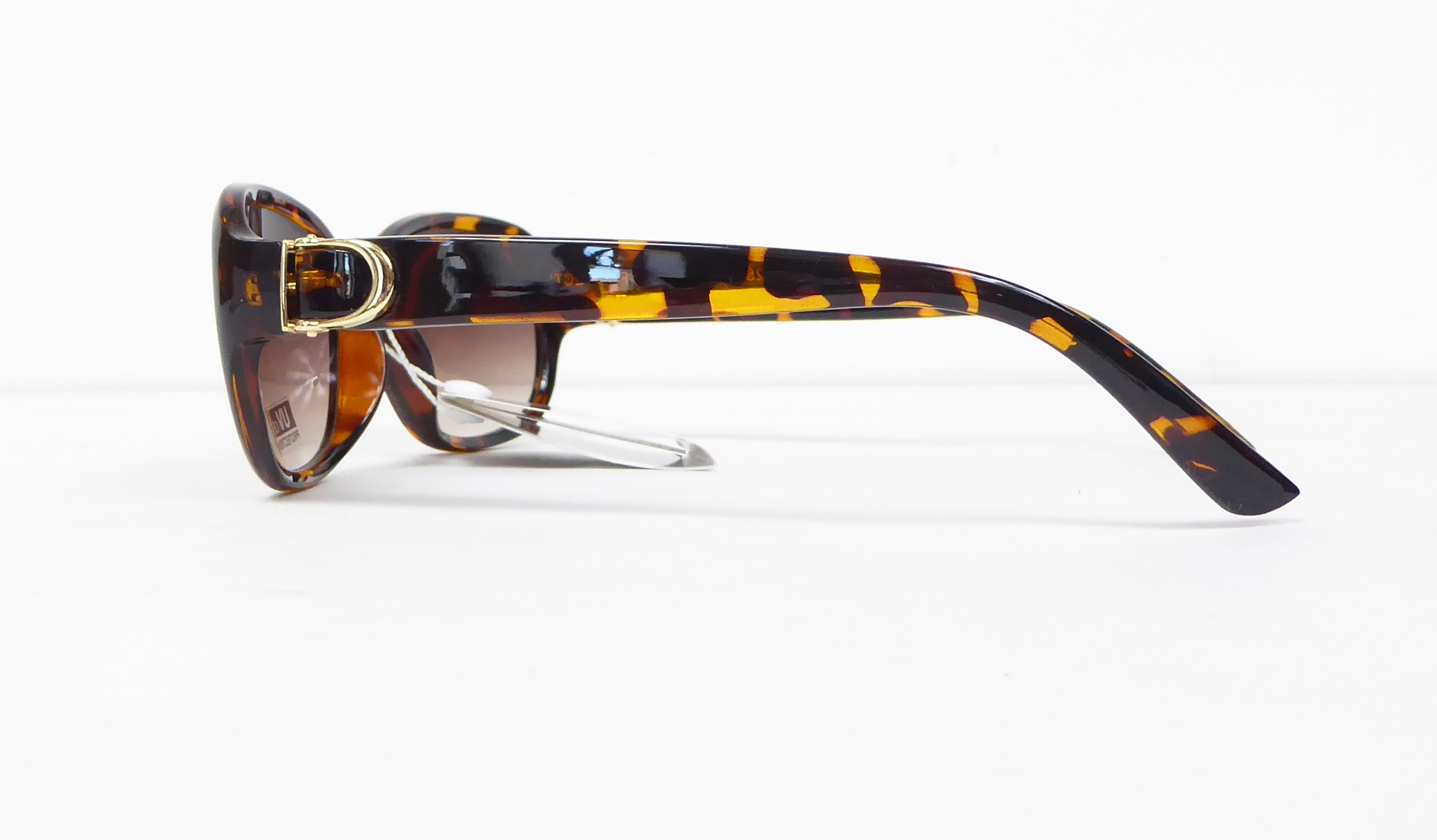 Brown Animal Print with Gold D Sunglasses - Image 3