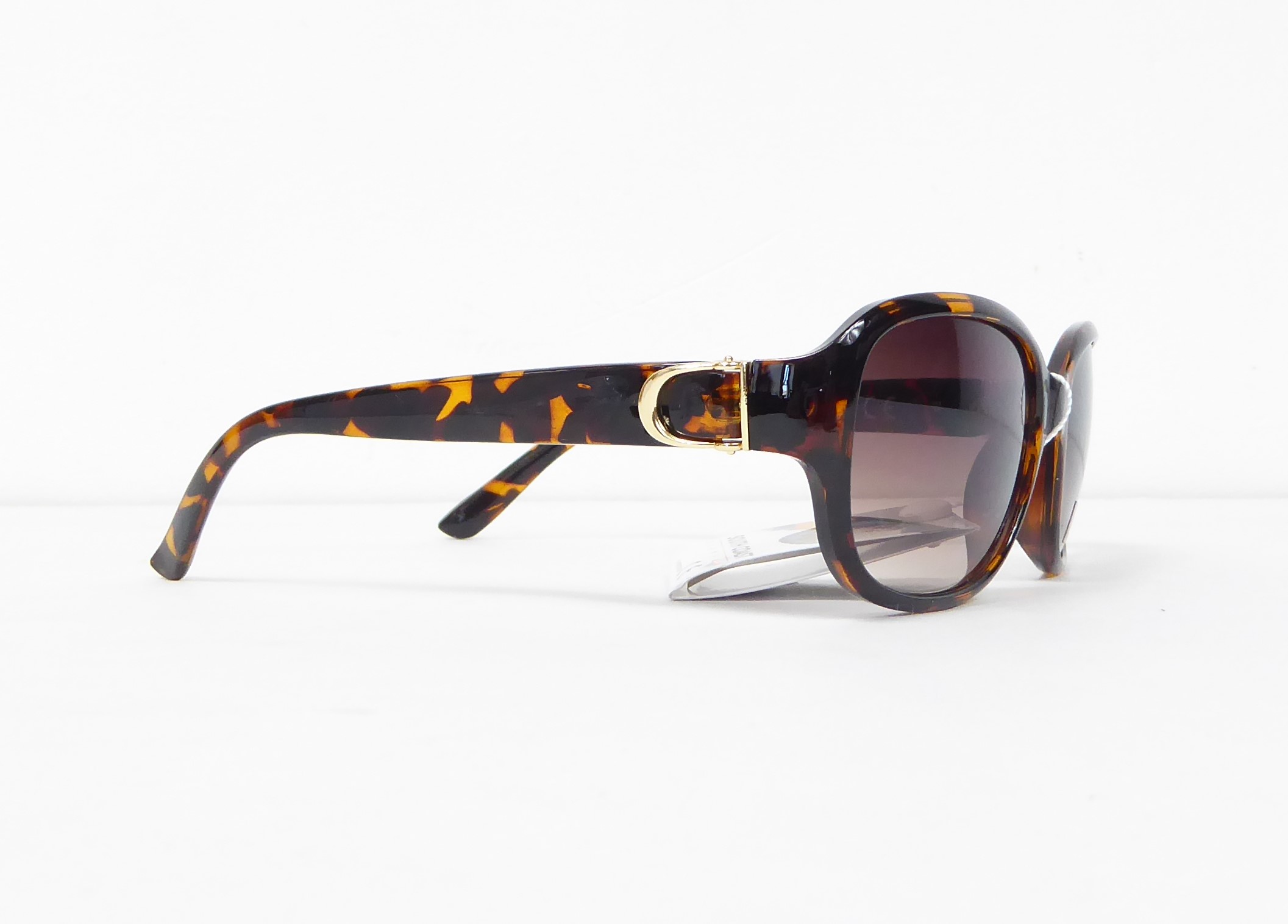 Brown Animal Print with Gold D Sunglasses - Image 4