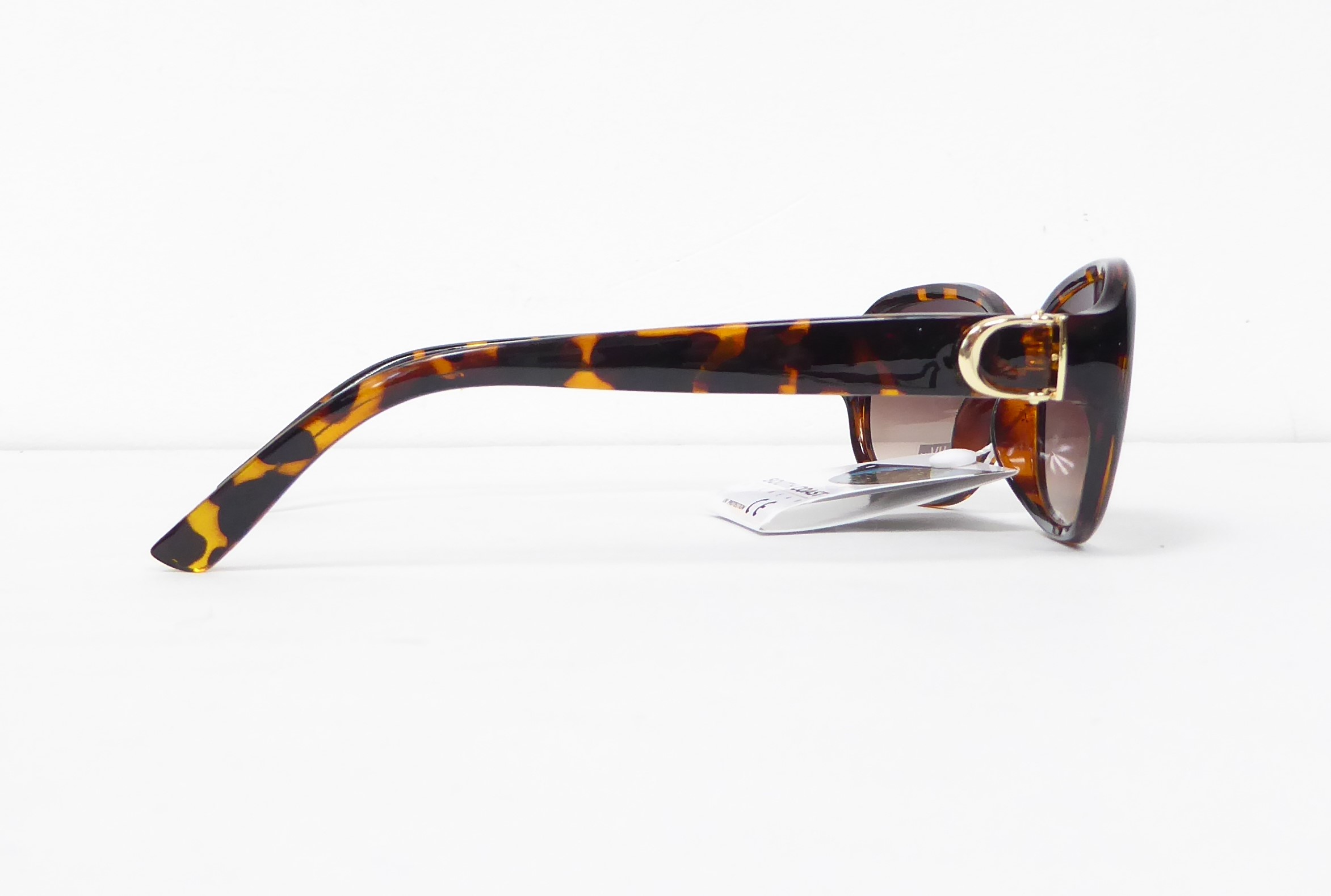 Brown Animal Print with Gold D Sunglasses - Image 5