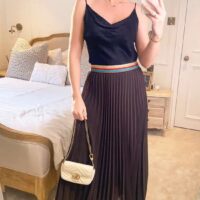 Chocolate Brown Pleated Maxi Skirt