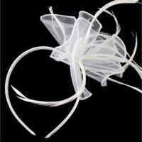 Ivory Organza Feather Fascinator