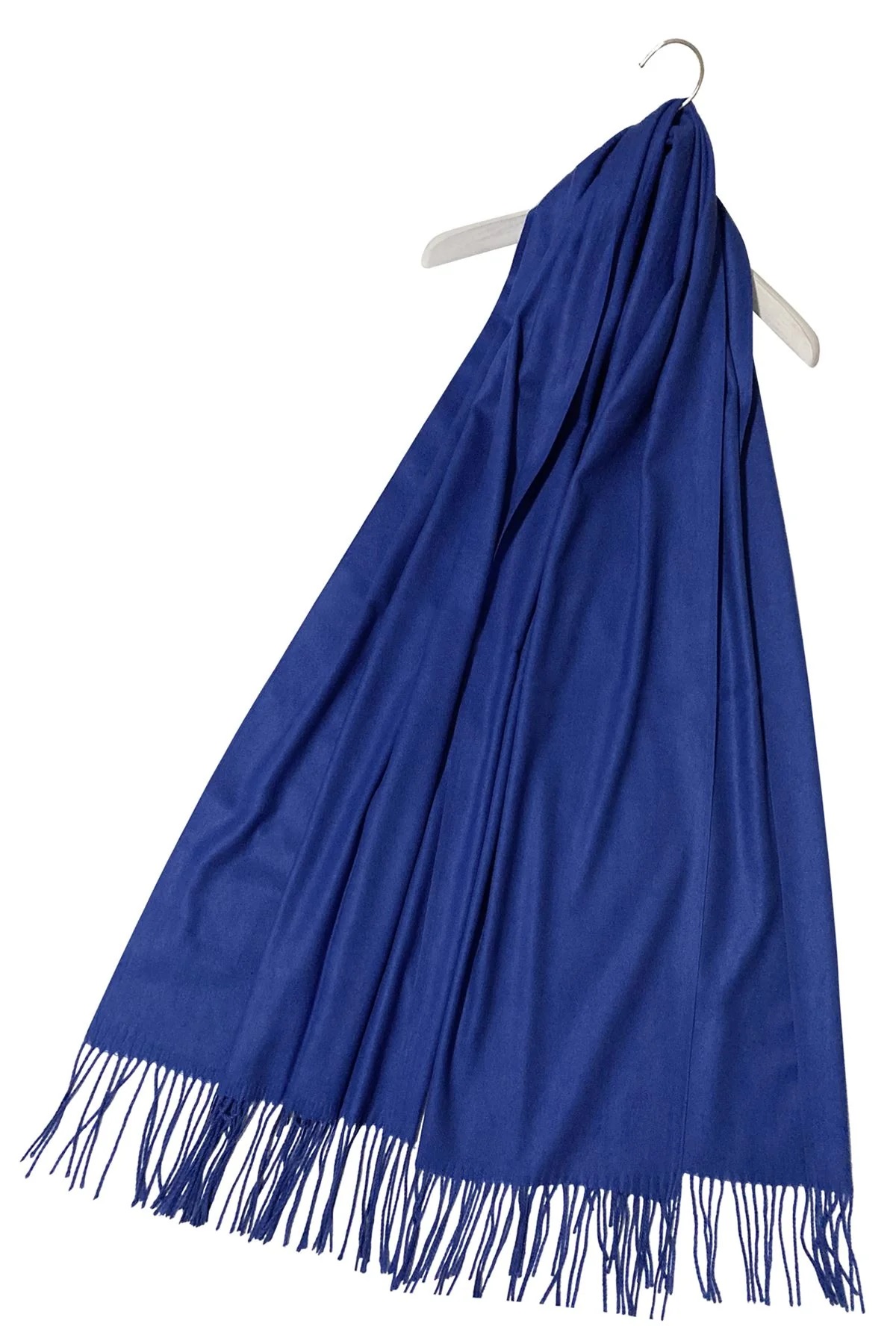 Royal Blue Super Soft Plain Pashmina Tassel Scarf