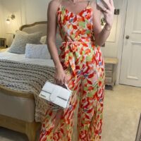 Side Slit Belted Button Detail Jumpsuit