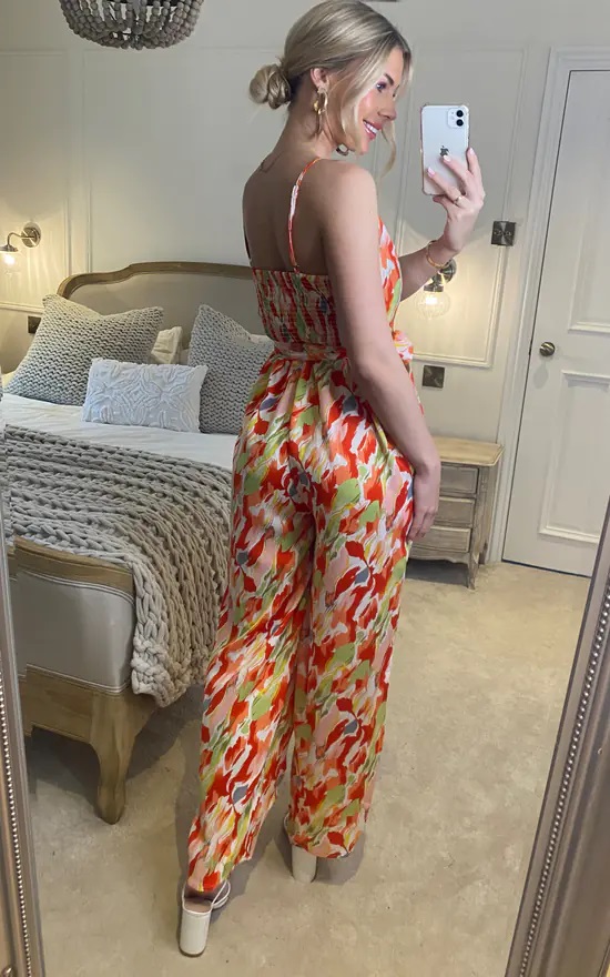 Side Slit Belted Button Detail Jumpsuit - Image 5