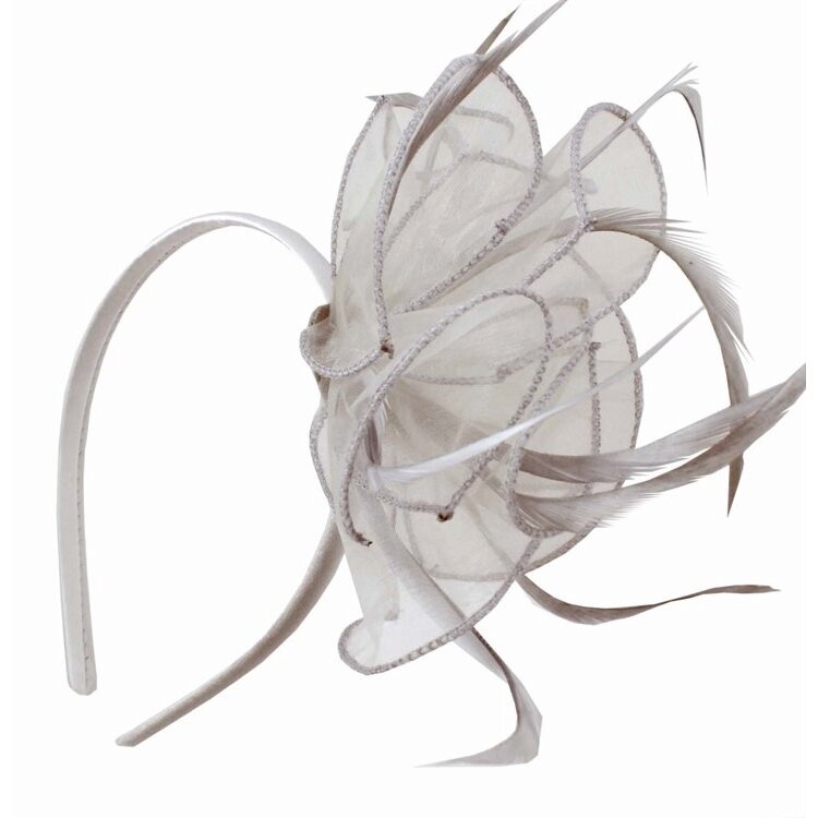 Silver Grey Organza Fascinator