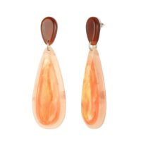 Orange Teardrop Colour Infused Earrings