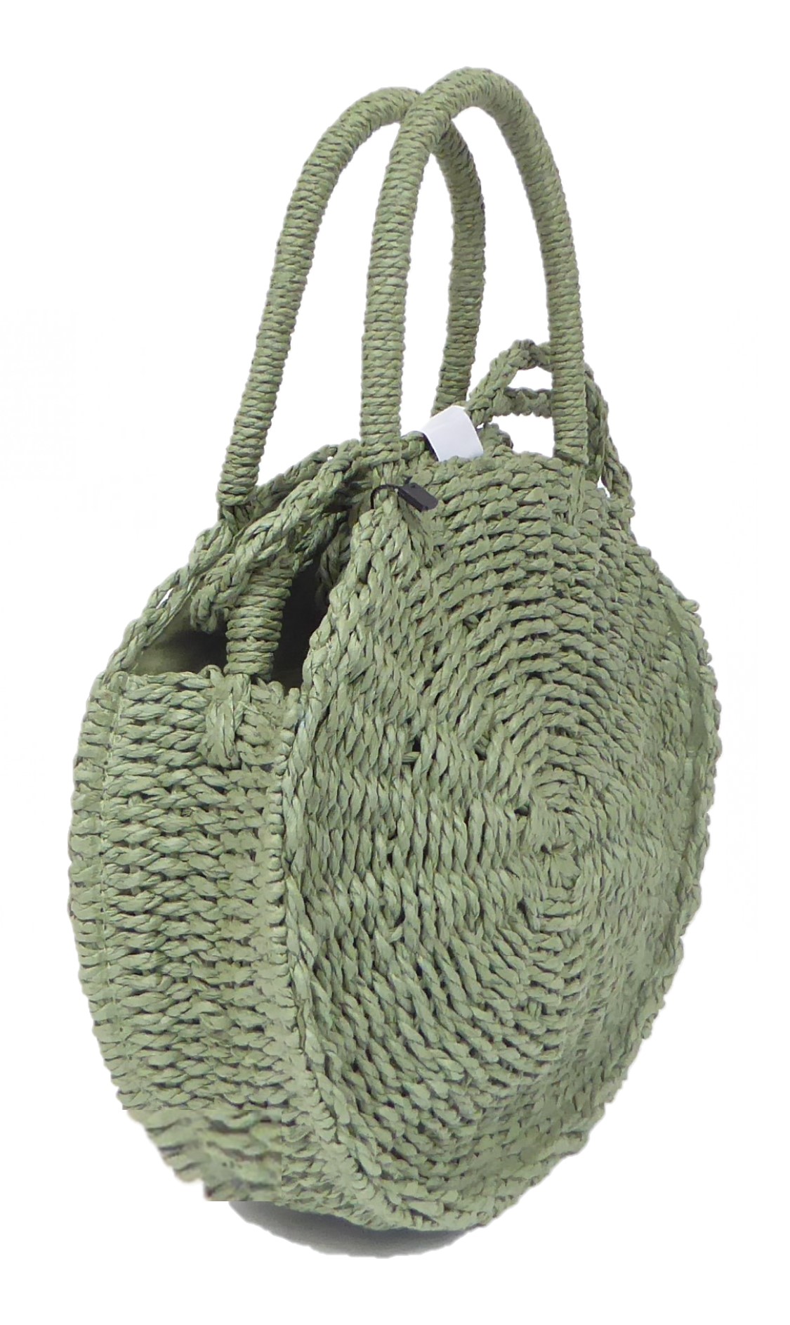 Small Handled Round Straw Bag - Image 8