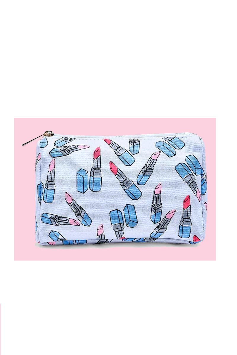 Lipstick Print Cosmetic and Toiletries Bag