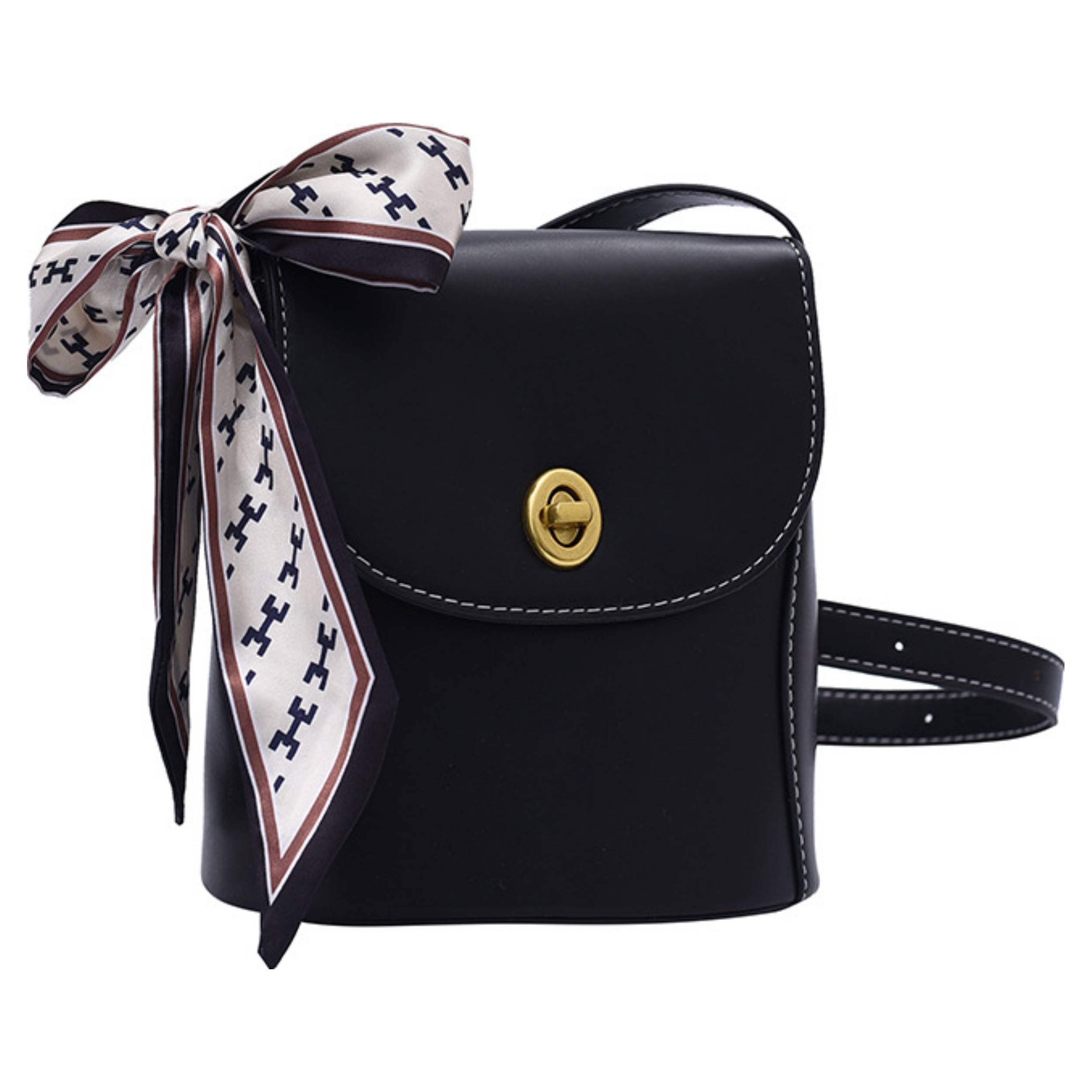 Classic Flap Over Clasp Lock Opening Cross Body Bag - Image 4