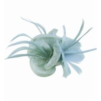 Ice Blue Feather Flower Sinamay Fascinator