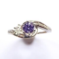 925 Silver Amethyst Swirl Ring