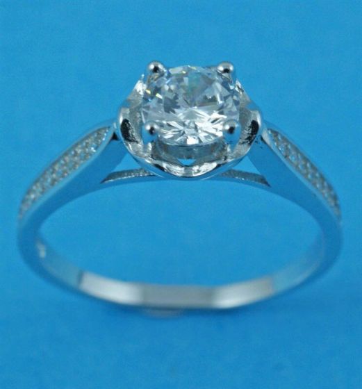 925 Silver Solitaire CZ Ring