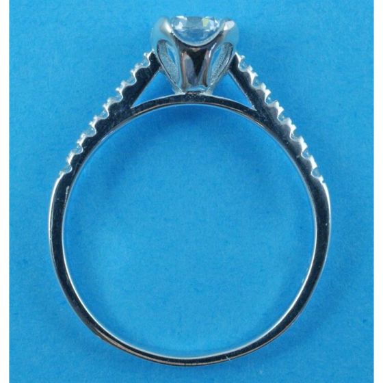 925 Silver Sapphire CZ Solitaire Ring - Image 3