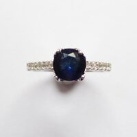 925 Silver Sapphire CZ Solitaire Ring