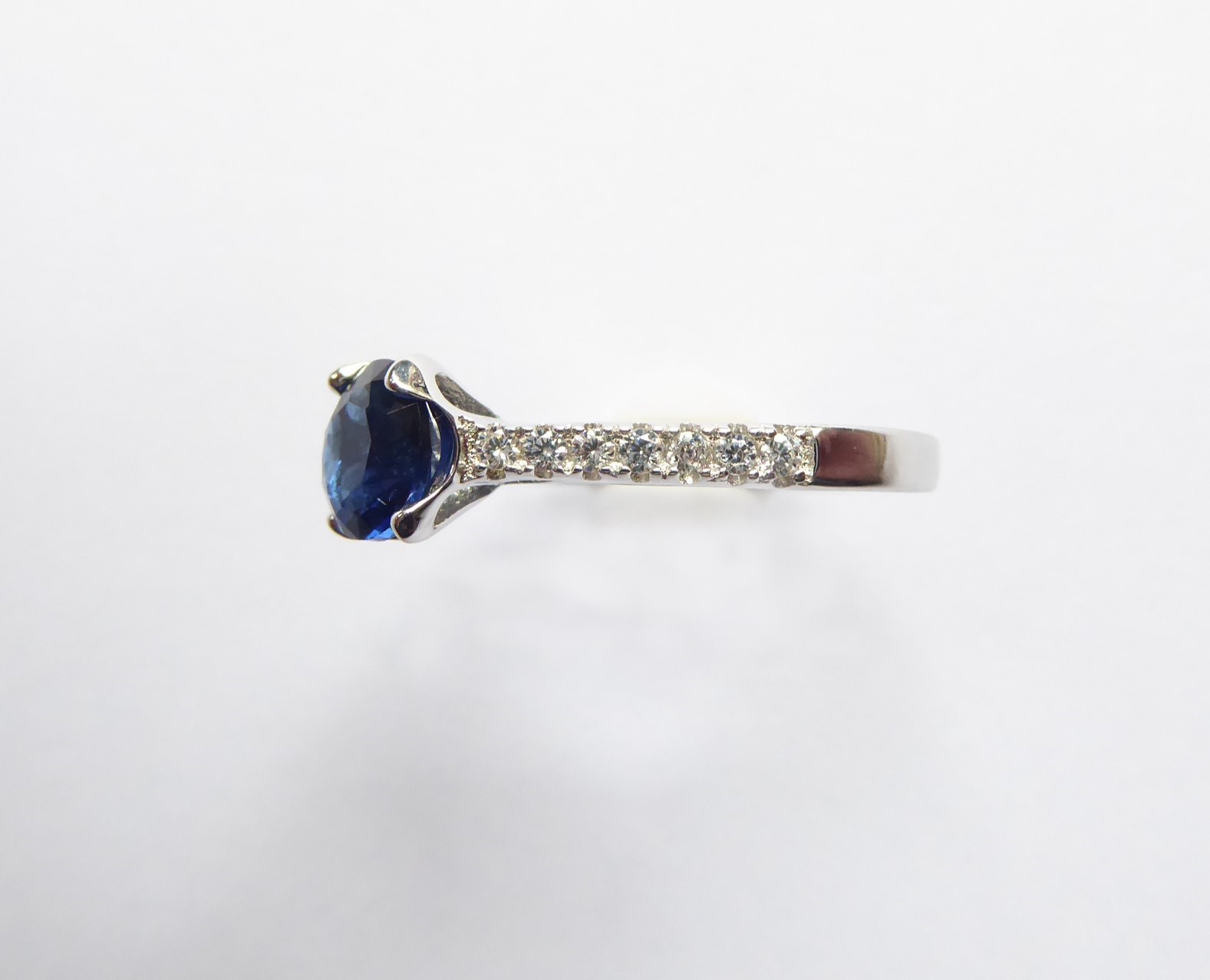 925 Silver Sapphire CZ Solitaire Ring - Image 4